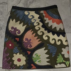 Floral Pattern Mini‎ Skirt - Multicolor